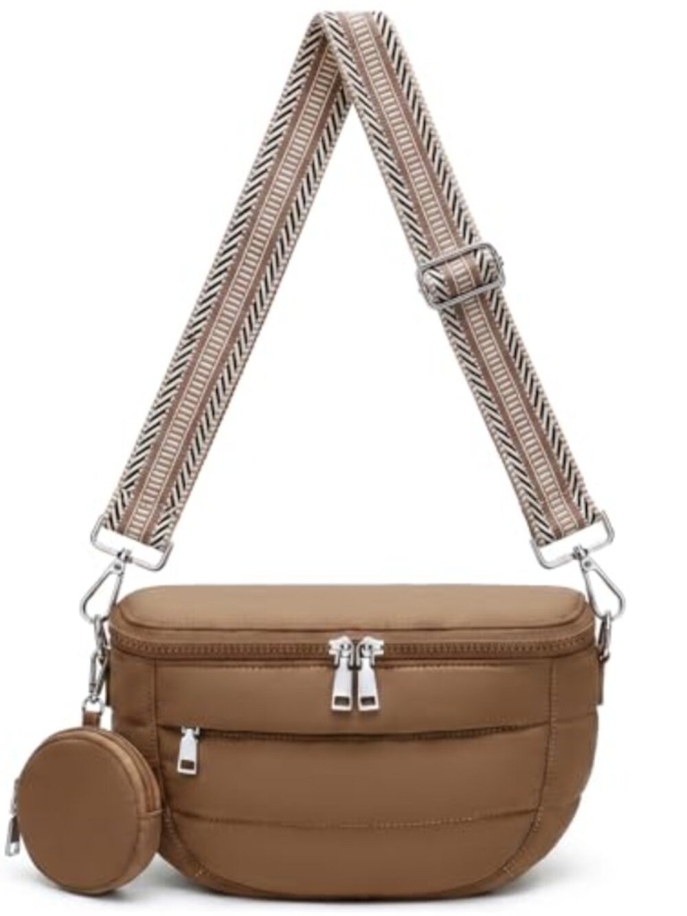 Lightweight RFID Crossbody Bum Bag Nylon Travel Puffy Purse